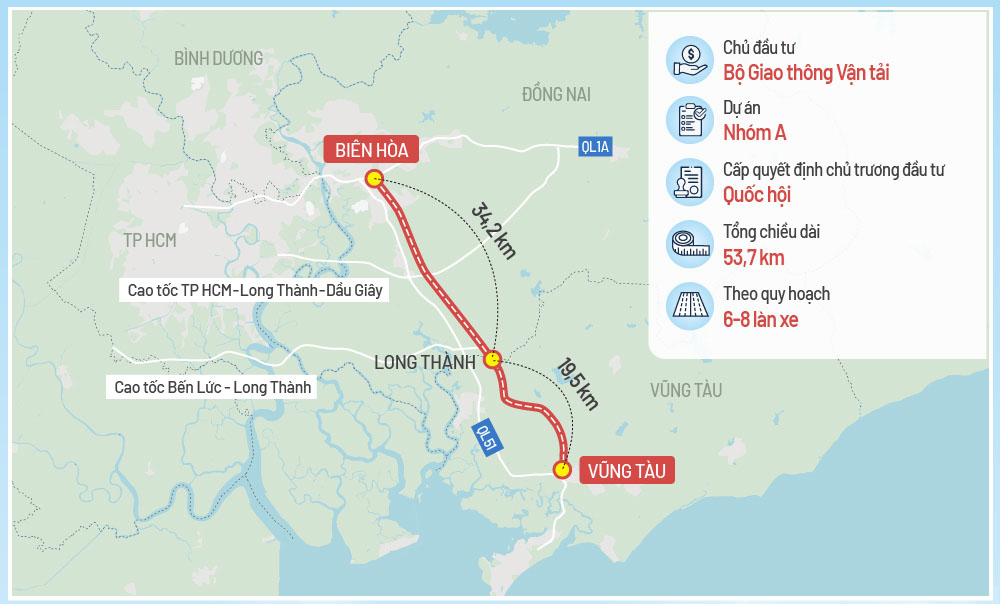 Cao tốc Biên Hòa - Vũng Tàu dự kiến khởi công năm 2023
