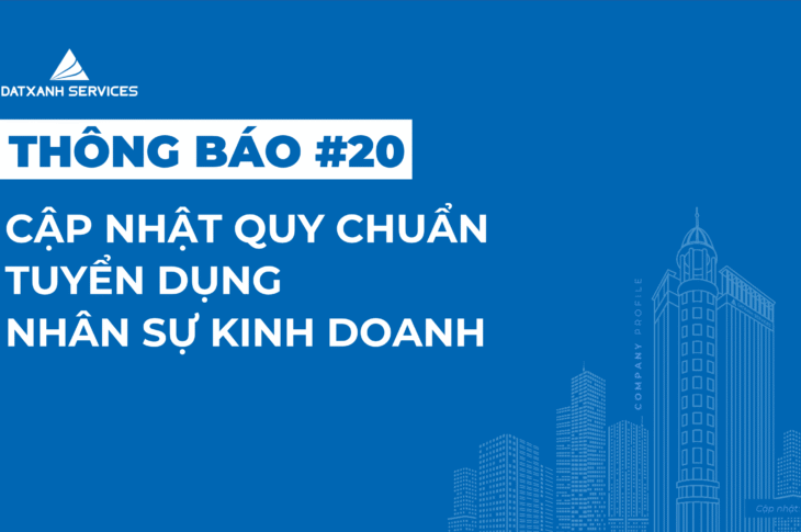 Thông báo v/v: Cập nhật Quy chuẩn tuyển dụng nhân sự kinh doanh