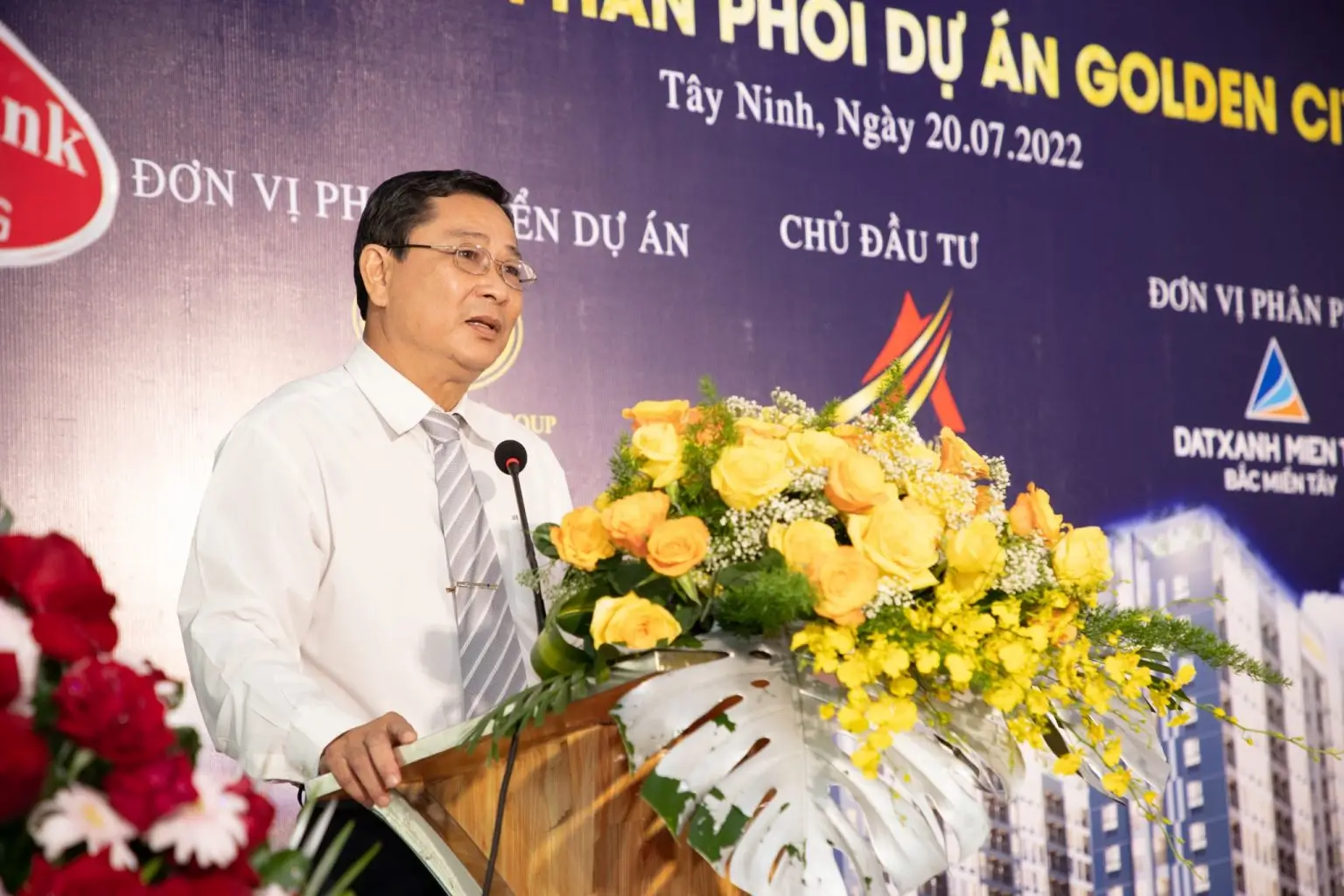 Ông Nguyễn Thành Văn – Chủ tich HĐQT Công ty Cổ phần Đầu tư Thành phố Vàng phát biểu tại sự kiện