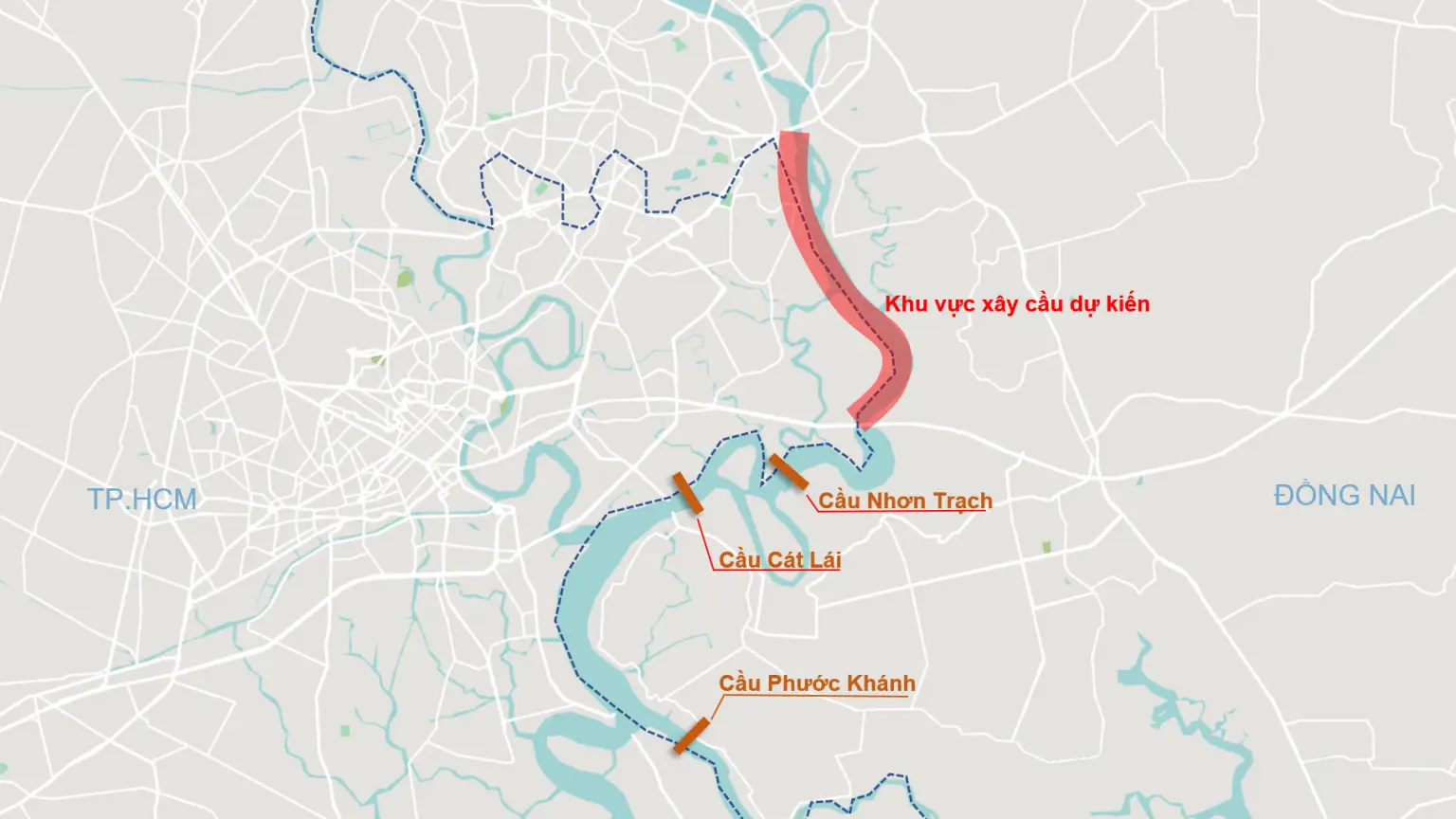 Ba cây cầu kết nối trực tiếp TP HCM qua Đồng Nai chưa đưa vào khai thác.