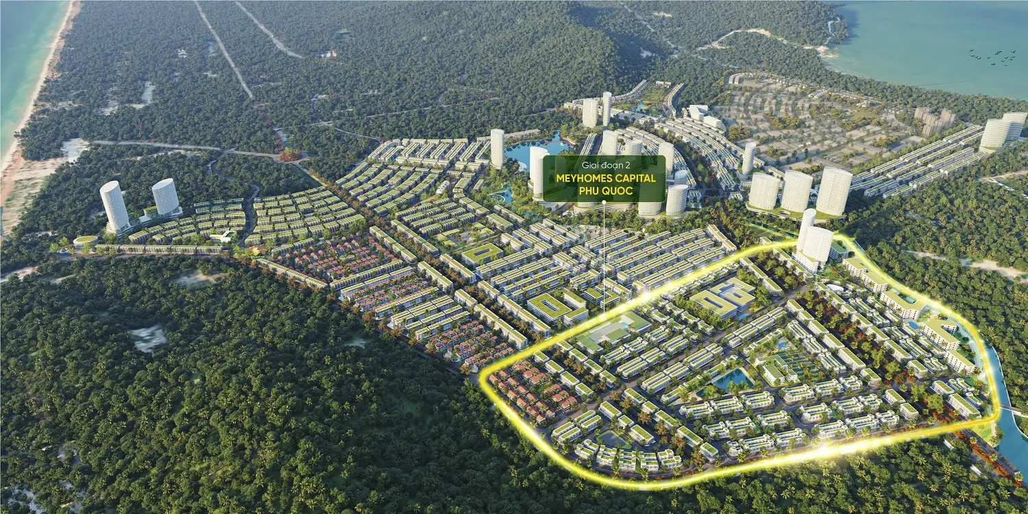 Hình ảnh phối cảnh dự án Meyhomes Capital – Vị trí phân khu Crystal City
