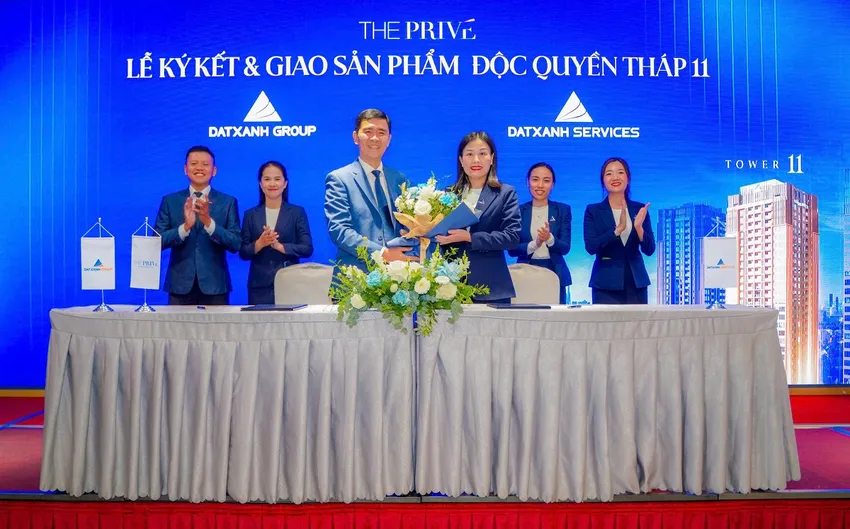 Dat Xanh Services ký kết nhận Top 1 giỏ hàng độc quyền Tháp 9 & Tháp 11 Dự án The Privé.